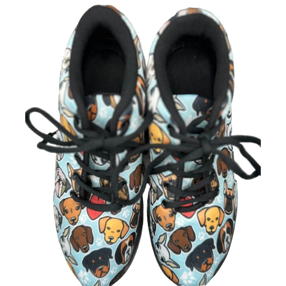 Shoes Womens 8 Athletic Trainers Dog Print Sneakers Casual‎ Colorful Active Vet
